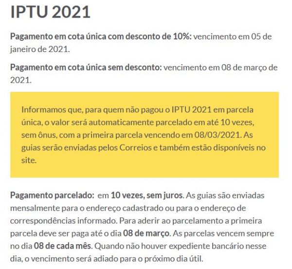 Prefeitura de Porto Alegre / IPTU 2021 e Serviços