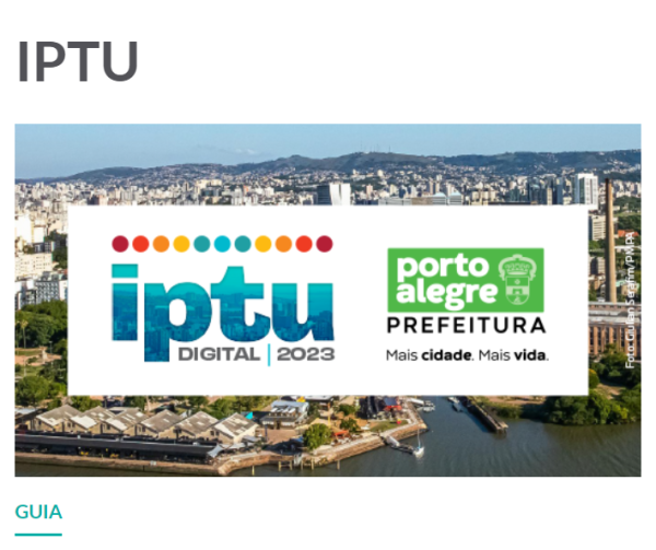 Prefeitura de Porto Alegre / IPTU 2023 e Serviços